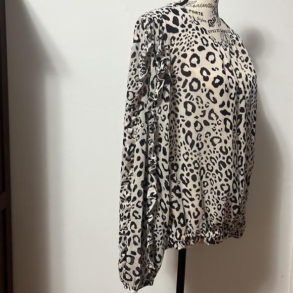 NWT Ann Taylor Ruffle Sleeve Cinched Hem Top - Picture 7 of 8